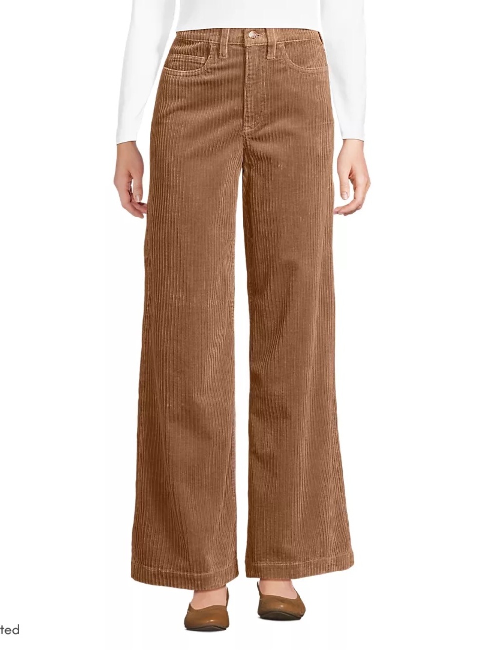 Women's High Rise Wide Leg Corduroy Pants dark toffee